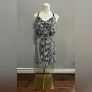 White House Black Market Asymmetrical Black and White Dress